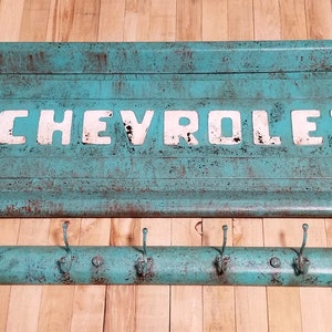 CHEVY TAILGATE CUSTOMIZABLE with Coat Rack - Custom faux Chevy Tailgate Customize With Any Name