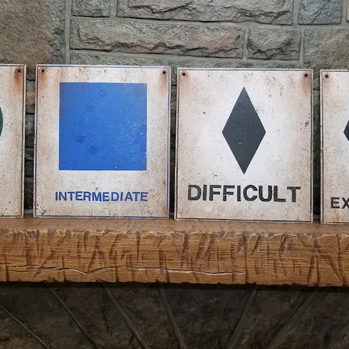 Ski Hill Difficulty vintage Handmade Reproduction Signs Etsy