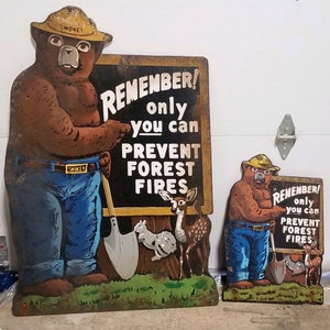 SMOKEY THE BEAR Vintage Faux Metal Sign