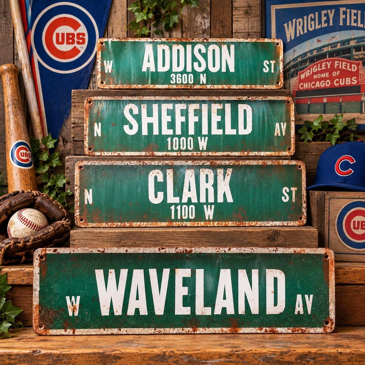 Clark and Addison Street Signs - Etsy