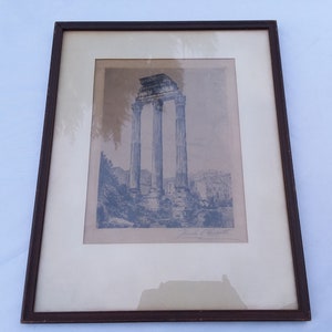 Antique Etching ROME ROMAN Frank V Sleeth Pencil Signed