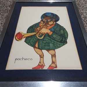 Original Portrait Painting Ferdie Pacheco Framed, Signed
