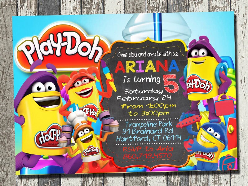 Play Doh Invitation Play Doh Birthday Party Play Doh | Etsy