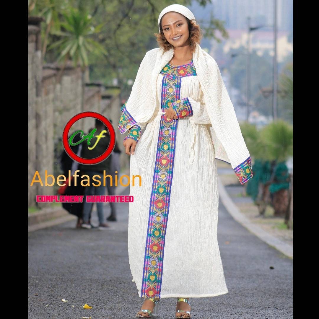 Habesha Dress White Dress Ethiopian Clothing Ethiopian - Etsy Ireland