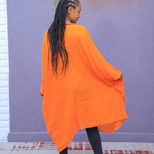 Warm White & Orange Traditional Ethiopian Fashion Dress main image 1