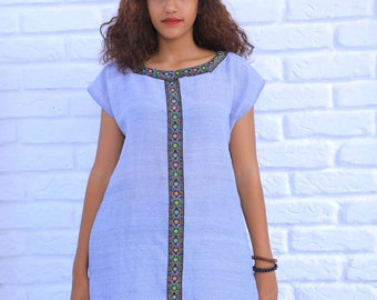 Handmade Habesha Cotton Tunic Top: Ethiopian Dress
