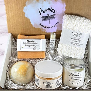 Tangerine Scented Self Care Gift Box, Gift For Her, Gift For Him, Care Package, Relaxation Gift, Christmas Gift