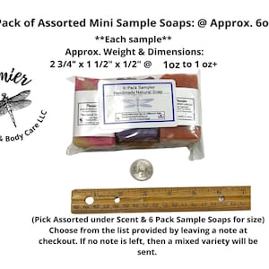 Handmade Moisturizing Scented Soap Bars, Bar Soaps, U PICK 6-Pack Sample Soaps