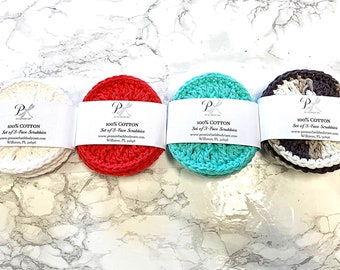 Reusable Handmade Cotton Face Scrubby, Makeup Remover Pads, Reusable Cotton Pads