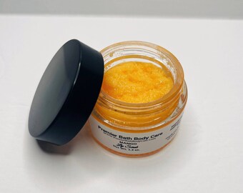 Semi-Solid Mango Lip Scrub: Natural Exfoliation for Soft, Smooth Lips - Vegan, Valentine's Gift