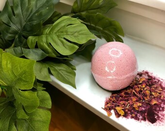 Rose Garden Bath Bomb, Moisturizing bath Soak, Rose Garden Floral Scent, Fizzy Bath Bomb, Extra Large Bath Bomb 8.5 oz.+