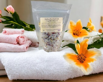 Soothing Floral Bath Salts, Detox Bath Soak, Bath Salt Soak, Gift for Her, Gift for Mom