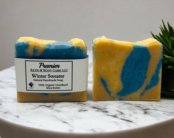 Winter Sweater Natural Handmade Soap, Fall & Winter Holiday Scented Soap Bars, Christmas Soap