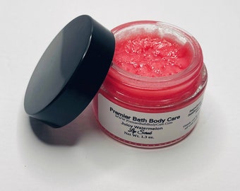 Semi Solid Watermelon Sugar Lip Scrub - Gently Exfoliate and Nourish Your Lips - All-Natural, Vegan Friendly