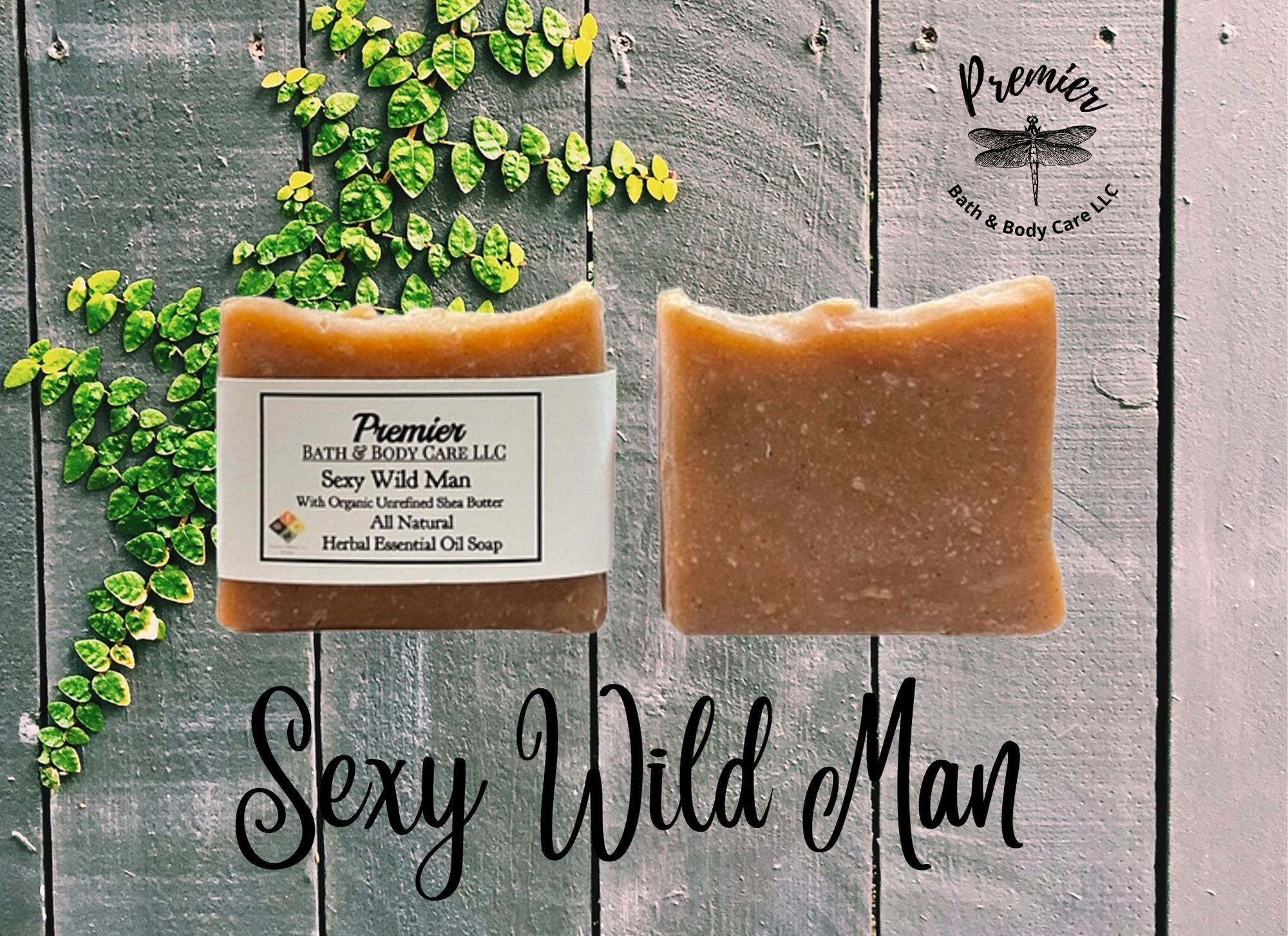 All Natural Handmade Vegan Sexy Wild Man Soap Bar, Shea Butter