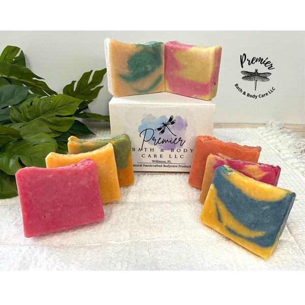 Assorted Moisturizing Soap Bars, Variety Pack of Handmade Scented Soap Bars, Full Size Natural Bar Soap Box Set, 5 Pack Soap Set, U PICK