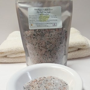 Cool Menthol Sea Salt Foot Soak | Mineral Sea Salt | Peppermint Oil Foot Soak