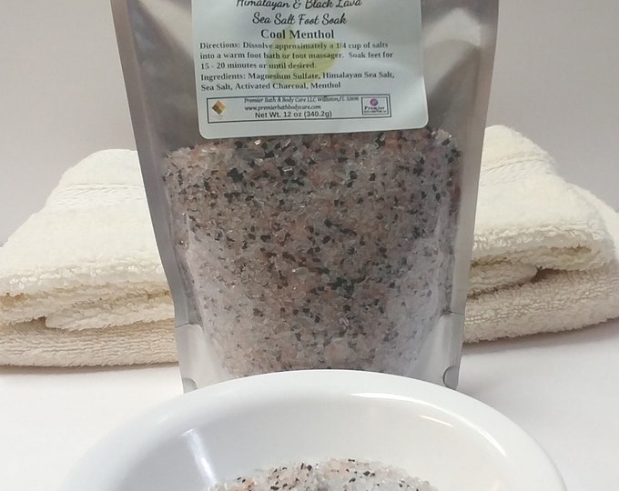 Cool Menthol Sea Salt Foot Soak | Mineral Sea Salt | Peppermint Oil Foot Soak