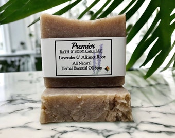All Natural Handmade Lavender Soap Bar, Natural Bar Soaps for Face & Body, Vegan Soap Bars