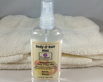 Moisturizing Body & Hair Mist | Mango Scented Body Mist | Moisturizing Body Spray | Moisturizing Hair Mist | Women, Men, Unisex