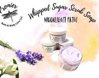 Moonlight Path Whipped Sugar Scrub Soap, Exfoliating Body Scrub, Whipped Soap Scrub, Whipped Soap, Gift for Her, Gift for Mom