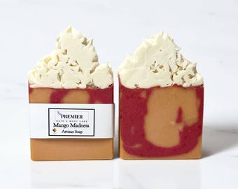 Large Mango Madness Handmade Soap Bar, Fruity Scented Soap, Vegan Soap, Scented Moisturizing Soap, Handcrafted Artisan Soap, Gift for Her