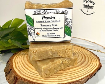 Handmade Soap Bars, Rosemary Mint Soap, All Natural Soap, Herbal Soap, Vegan Soap, Essential Oil Soap, Organic Shea Butter Soap