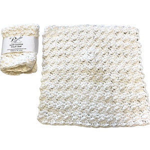 Handmade Washcloth Crochet Cotton Washcloth Dish Cloth White