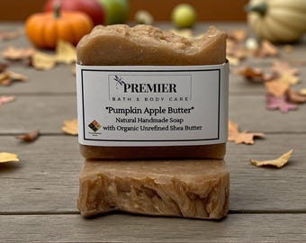 Holiday Scented Pumpkin Apple Butter Soap - Handmade Christmas & Fall Limited Edition Scented Bars