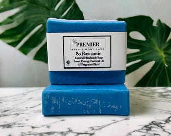 So Romantic Handmade Soap Bar, Scent of Sweet Orange + Sandalwood + Ylang, Ylang Blend, Moisturizing Soap, Vegan Soap,Self Care Gift for Her
