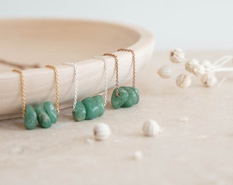 upcycled green jade necklace, gold filled real jade necklace, sterling silver natural jade necklace, 35th wedding anniversary gift