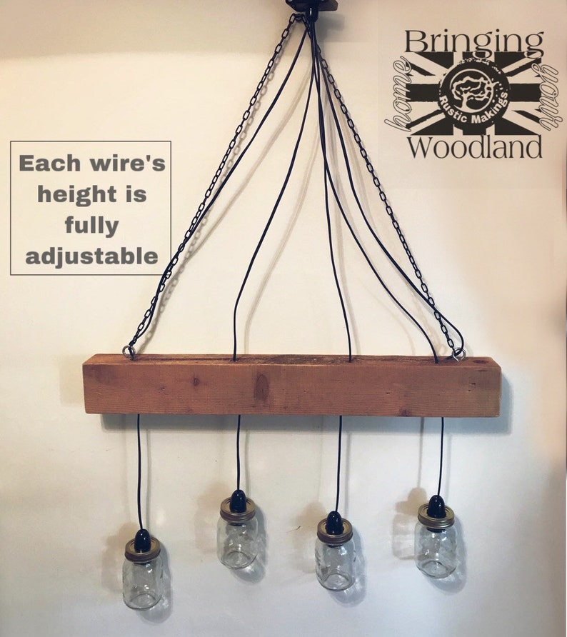 Rustic Farmhouse Country Hanging Ceiling Beam Lamp Bar Lounge Restaurant Dining Raw Upcycled Distressed Chandelier