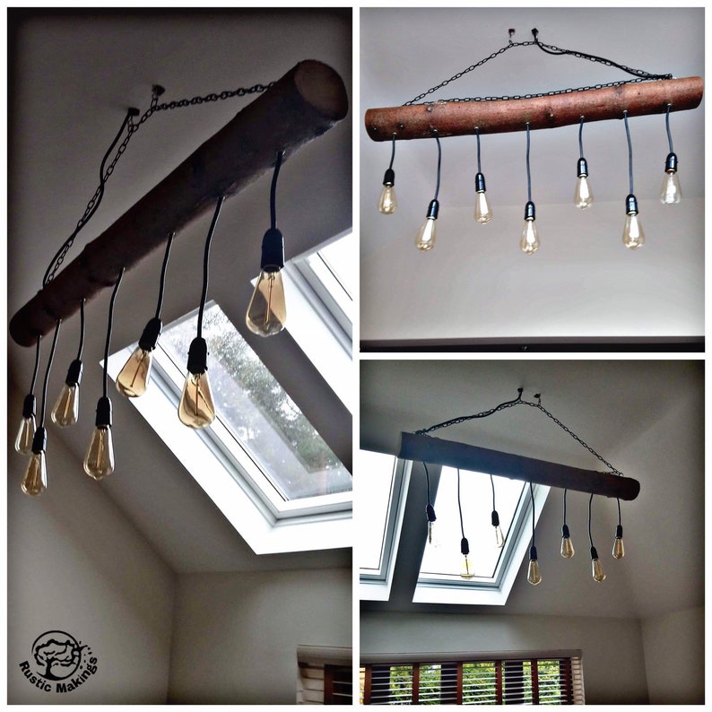 Rustic Farmhouse Country Personalised Beam Kitchen Island Table Lamp Light Chandelier Hallway Ceiling
