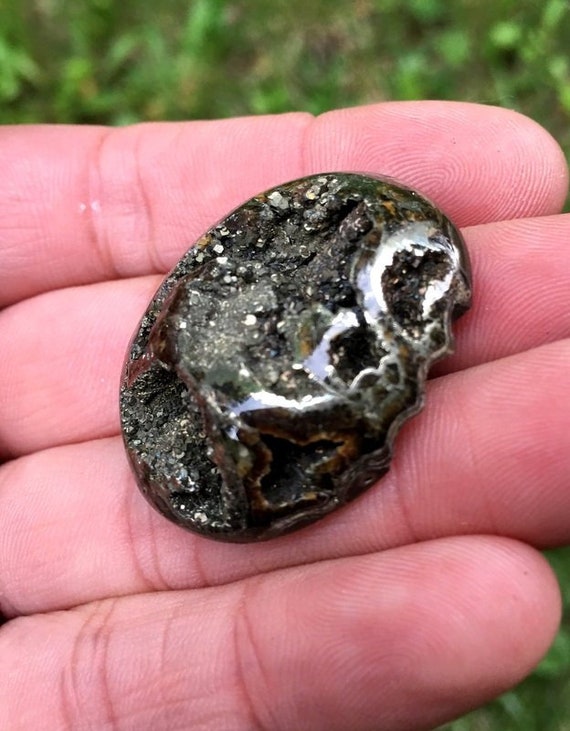 Russian Ammonite cabochon High grade Sea Fossil cabochon Designer Cabochon Ammonite cabochon with Pyrite