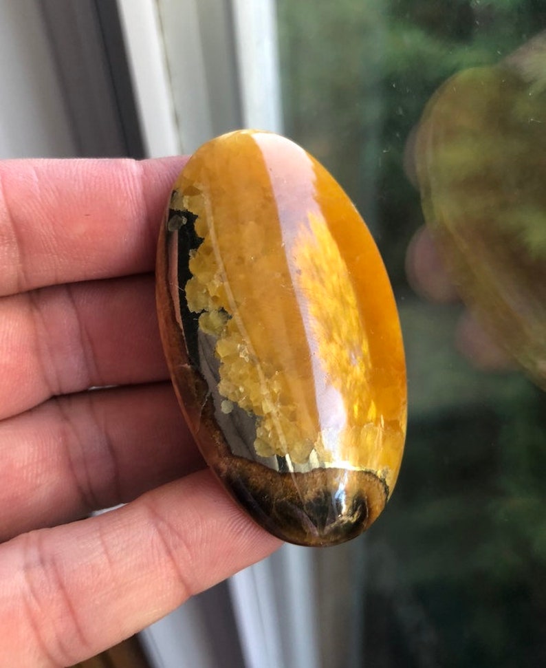 Energy stone Healing stone 53x30x6mm Designer Cabochon Chakra mineral Simbircite cabochon with Pyrite Russian Simbircite