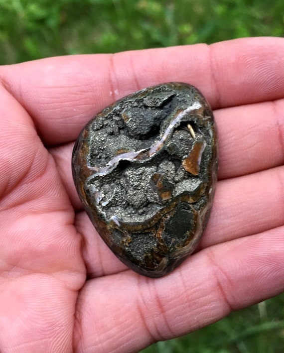 Russian Ammonite cabochon Designer Cabochon High grade Sea Fossil cabochon Huge Ammonite cabochon with Pyrite