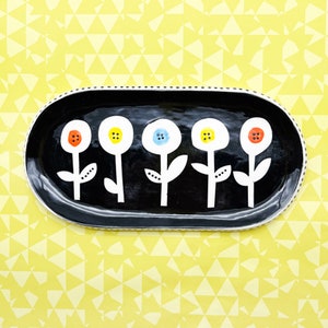 Abstract Floral Ceramic Tray
