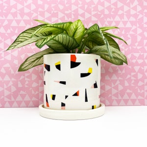 Mosaic Shapes Ceramic Planter-medium