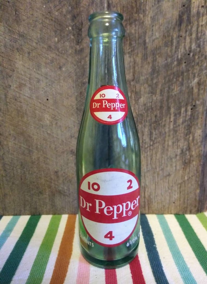 Rare Vintage 1960s 10 2 4 Dr Pepper BottleGreen Etsy