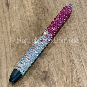 Rhinestone ombre refillable pen / ombre bling custom glitter pen / sparkly pen / refillable ink joy pen / teacher gift