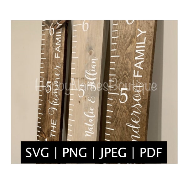 Growth ruler SVG / Silhouette cricut file / vector image / giant growth chart tick marks