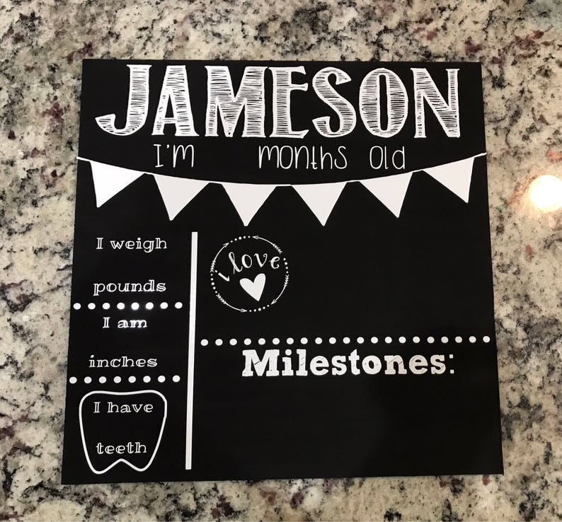 Download Baby milestone chalkboard / monthly baby sign ...