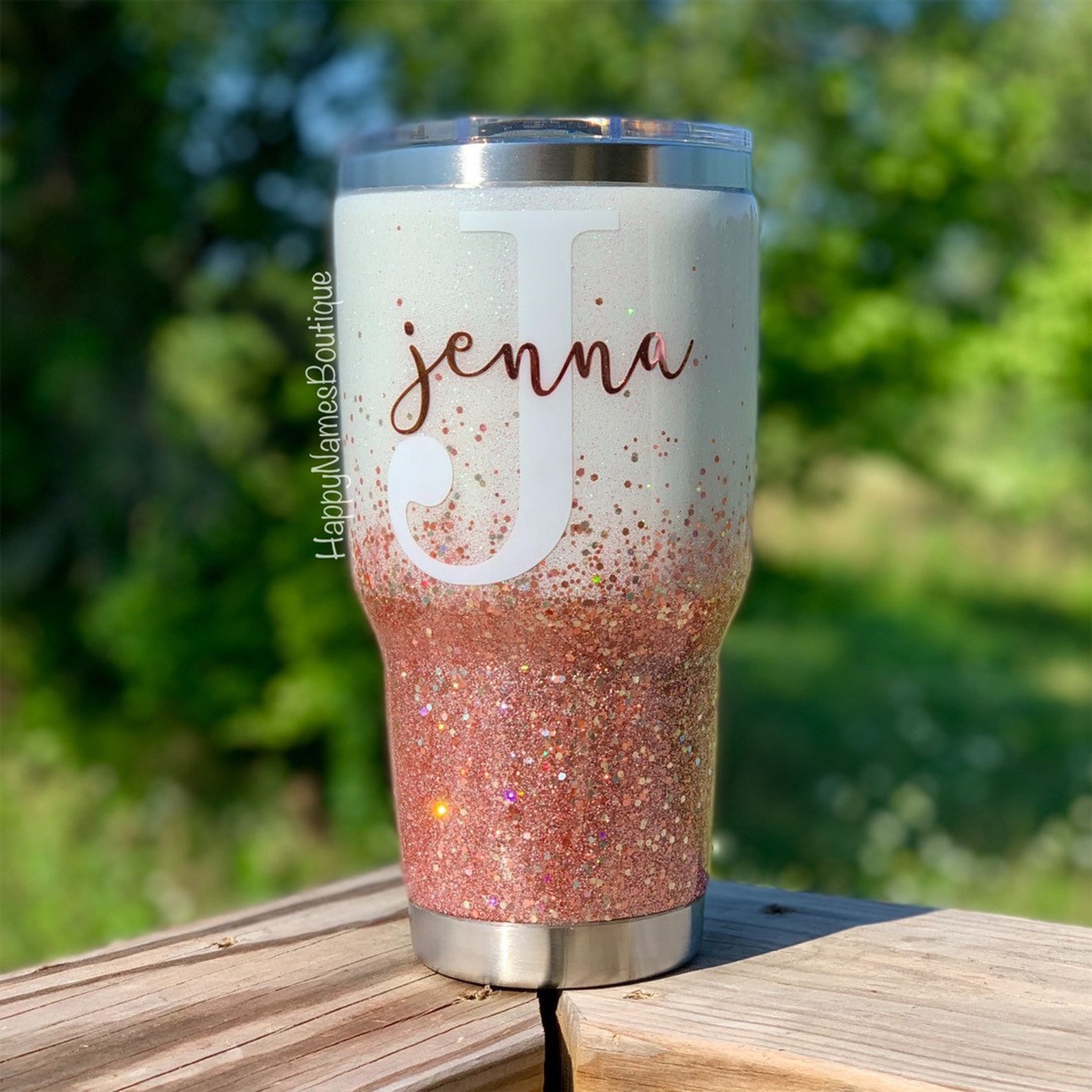 Rose Gold and White Glitter Tumbler / Ombre Glitter Water Etsy
