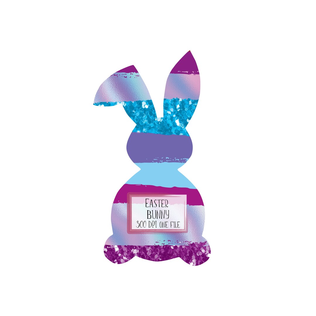 Glitter Easter Bunny PNG Easter Clipart PNG for Printing Etsy
