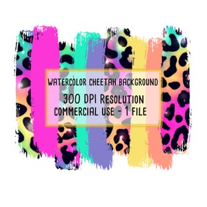 Cheetah print clip art, watercolor brush strokes, tropical brush strokes, leopard print, digital background, commercial use, tie dye PNG