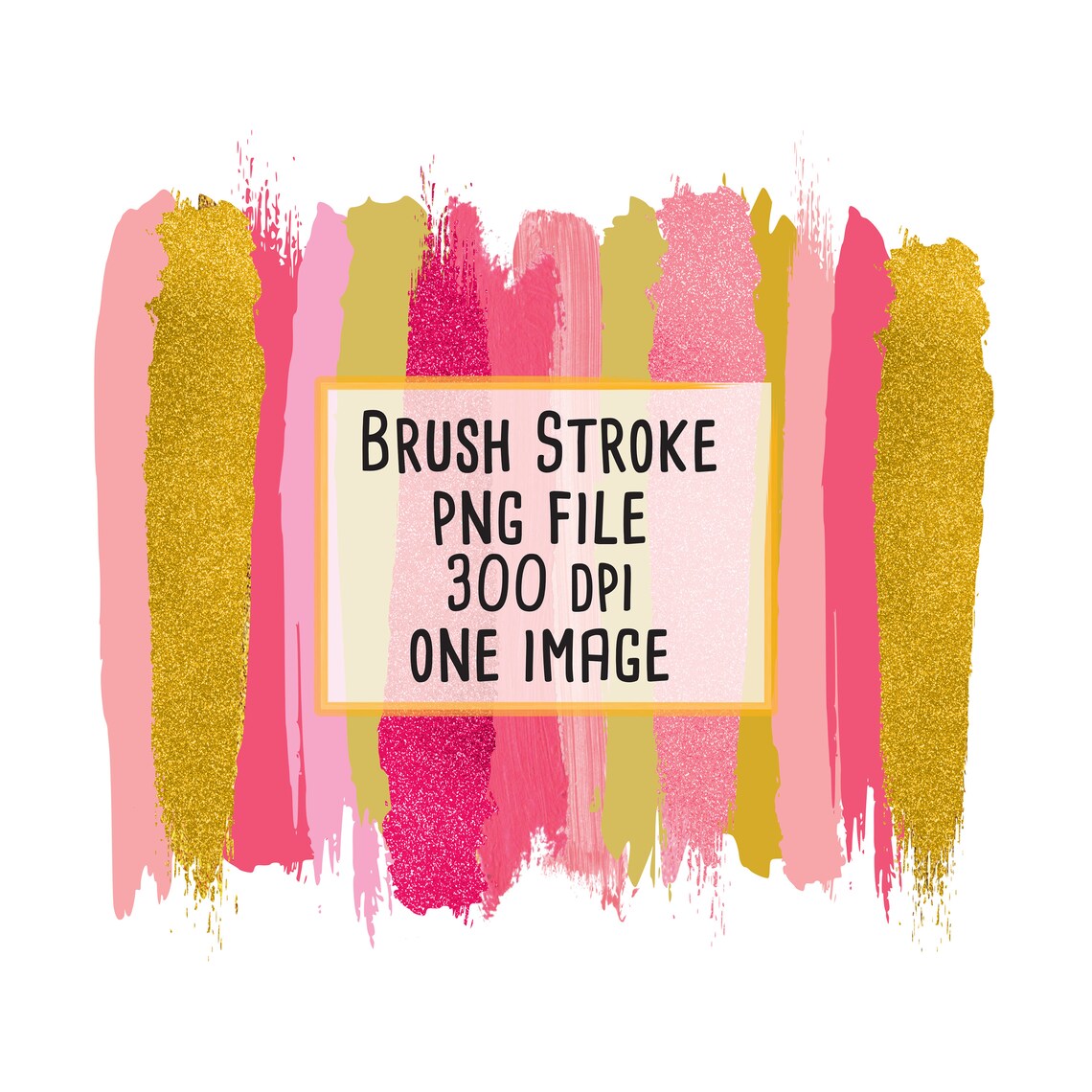 Pink and Gold Brush Strokes Png Brush Strokes Png Etsy
