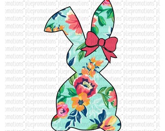 Floral Bunny, Easter Rabbit PNG for printing, Sublimation file download graphic, spring clipart, easter bunny clipart, easter rabbit file