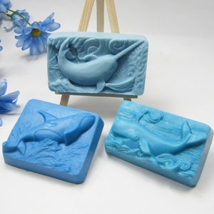 Whale Soap Gift Set, Narwhal, Orca, and Sperm Whale Soap, Gift for Whale Lover, Whale Decor, Whale Bathroom, Ocean Beach Decor