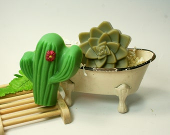 Cactus and Succulent Soaps: Southwestern Decor, Cactus Lover Gift