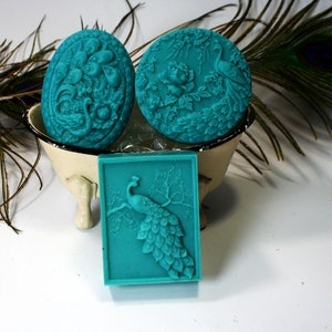Peacock Soaps, Gift for Peacock Lover, Peacock Themed Gift, Peacock Decor